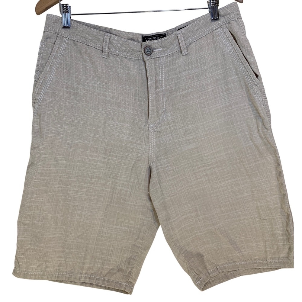 Costal preppy fisherman Mens Shorts 34 Cotton Textured Casual woven Linen look.